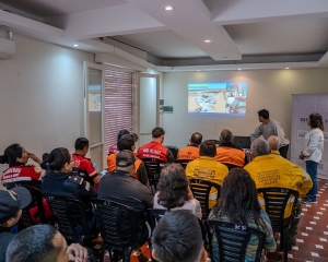 Mesa de trabajo. Productiva reuni&oacute;n para operativo de simulacro por siniestro en GIRSU Jujuy