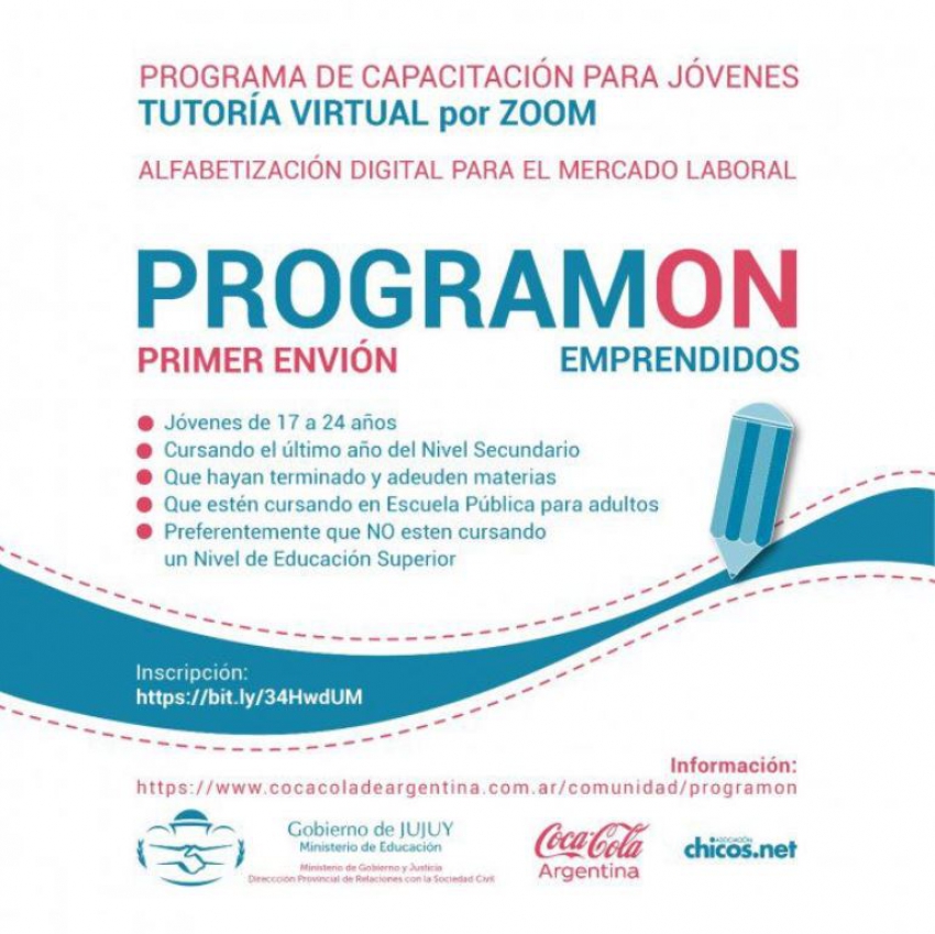 "ProgramON": Programa de capacitaci&oacute;n virtual para j&oacute;venes